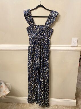 Style House navy blue floral maxi dress